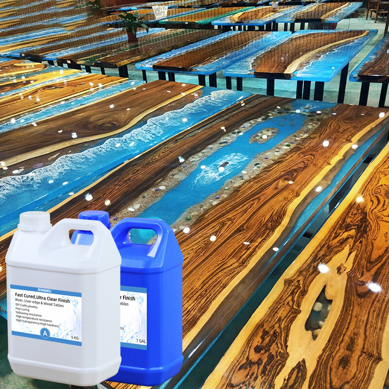 Wholesale Epoxi Resin table liquid Clear AB Glue Two Component Floor Clear Epoxy Resin for wood