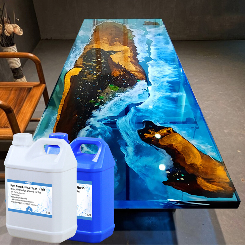 Wholesale Epoxi Resin table liquid Clear AB Glue Two Component Floor Clear Epoxy Resin for wood