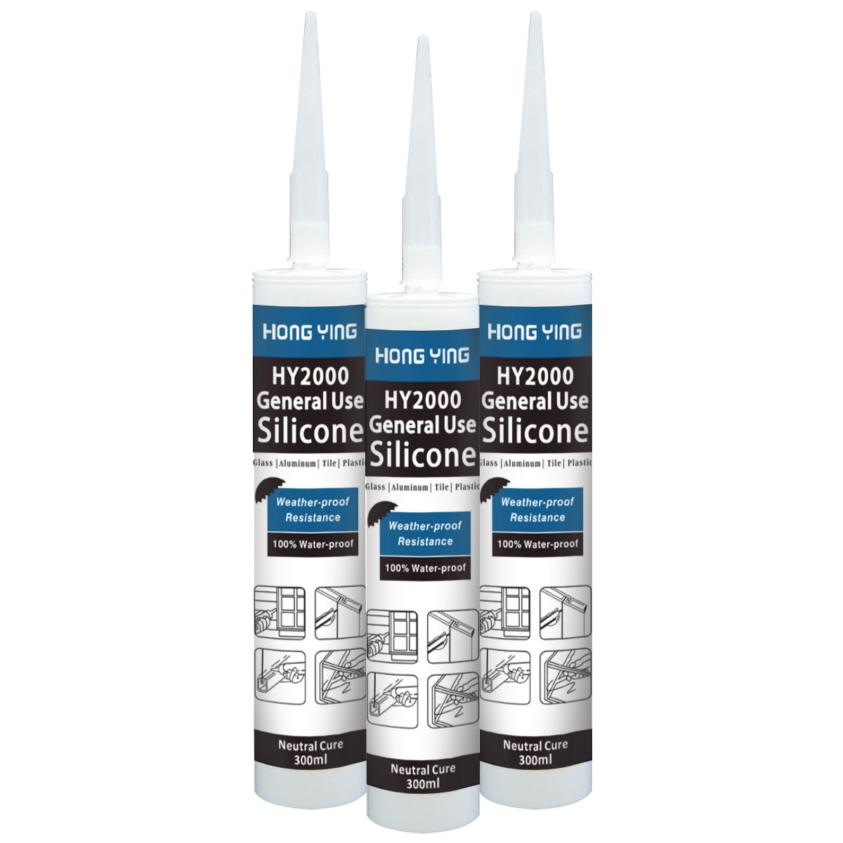 Grey Color Chemical Rtv Oxime With 280Ml Tube Silicone Sealant Non Toxic Fabric Glue