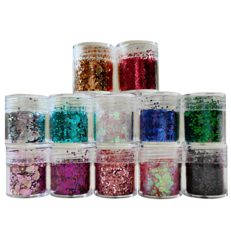 Mixed Sequins Laser Five pointed Star Nail Enhancement Sequins Jewelry Diamond nail polish Glue Gold Onion Powder