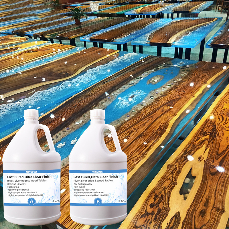 wholesale customizable clear AB glue Clear Epoxy Resins for Home Design Wood river table