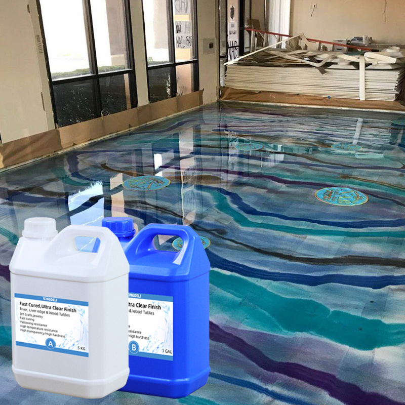 High Gloss Clear Transparent Crystal Epoxy Floor Resin Non-Slip Epoxy Paint Primer Epoxy Resin for Floor Coating