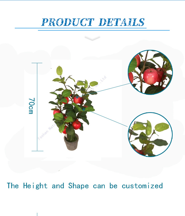 Mini Fabric Faux Fruit Tree for Sale Potted Artificial Apple Plant