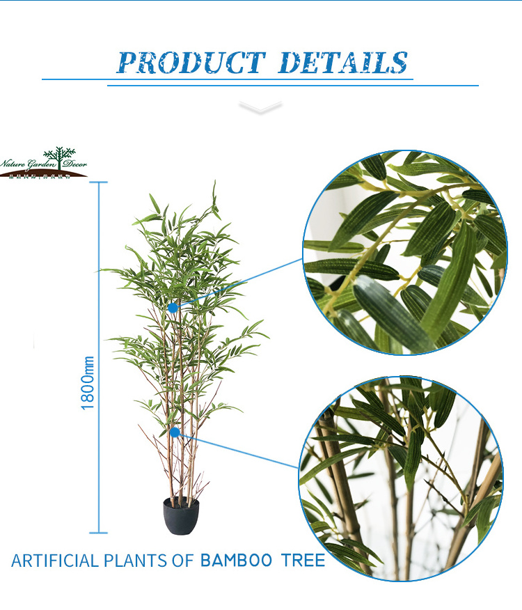 Outdoor Bamboo Plants Tropical Tree Artificial Decoration