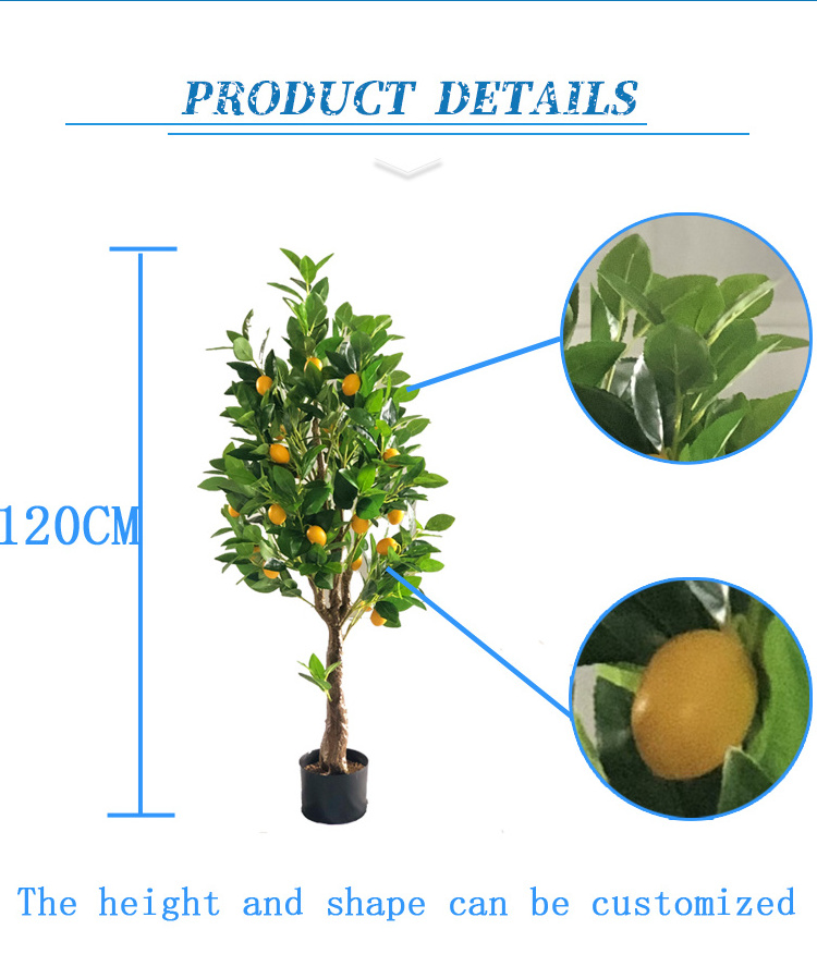 Cheap Ornamental Bonsai Plastic Home Decorative Fake Fruit Plant Artificial Lemon Tree