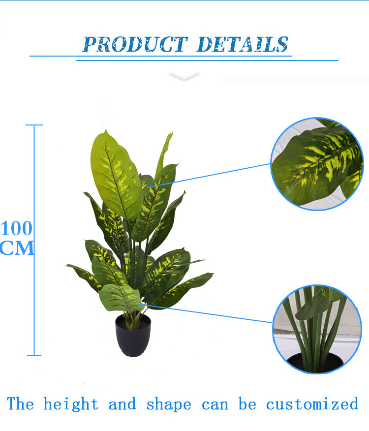 Nature Garden Hot Sale Tropic Dieffenbachia Plants for House Artificial Evergreen Tree