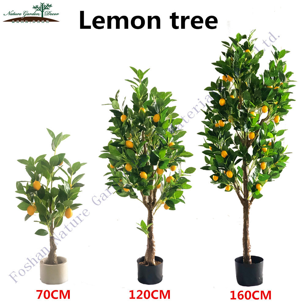 Cheap Ornamental Bonsai Plastic Home Decorative Fake Fruit Plant Artificial Lemon Tree