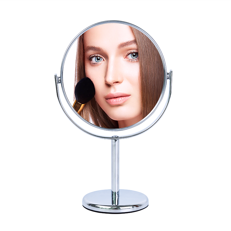 Makeup Mirror Dual Sided Vanity Mirror 1X and 5X Magnification 360 Swivel No Light Round Mirror