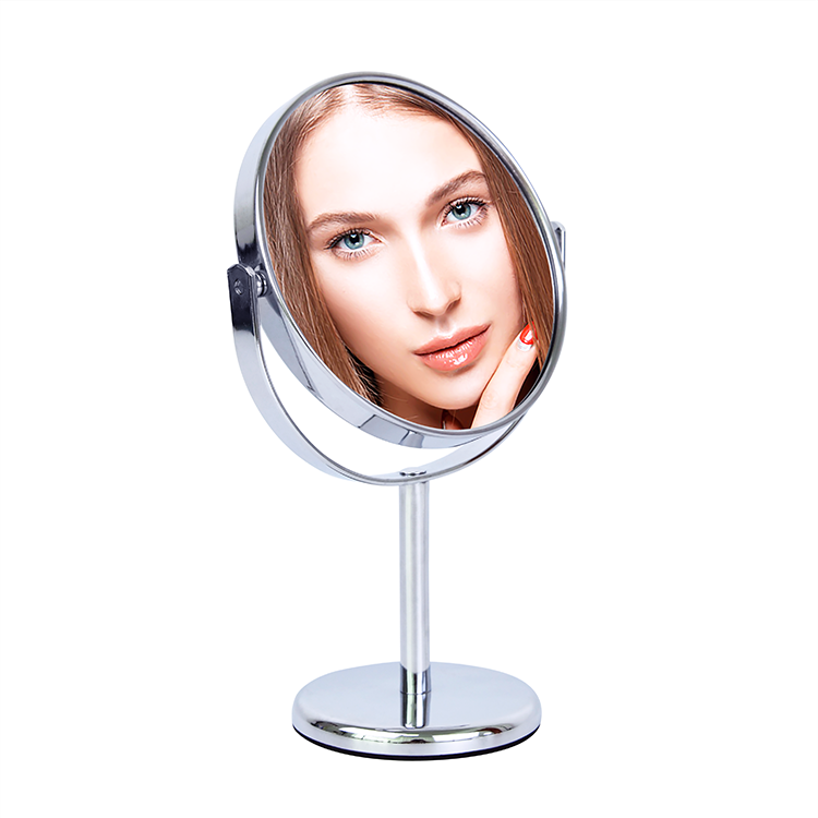 Makeup Mirror Dual Sided Vanity Mirror 1X and 5X Magnification 360 Swivel No Light Round Mirror