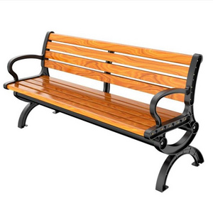 garden furniture rustic outdoor commercial park sofa seat wood plastic Cast Aluminum public chair bench