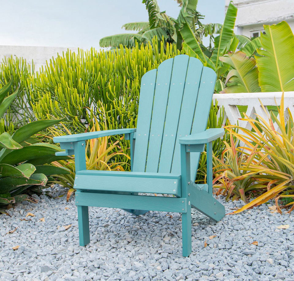 Folding Adirondack Chair Weather Resistant Plastic Patio Chair Outdoor Chairs