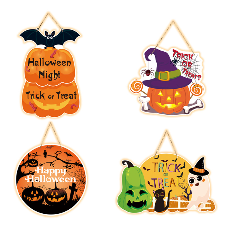 Cross-border hot new Halloween American holiday party decoration paper door plate door hanging wall hanging