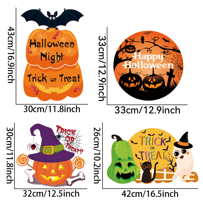 Cross-border hot new Halloween American holiday party decoration paper door plate door hanging wall hanging