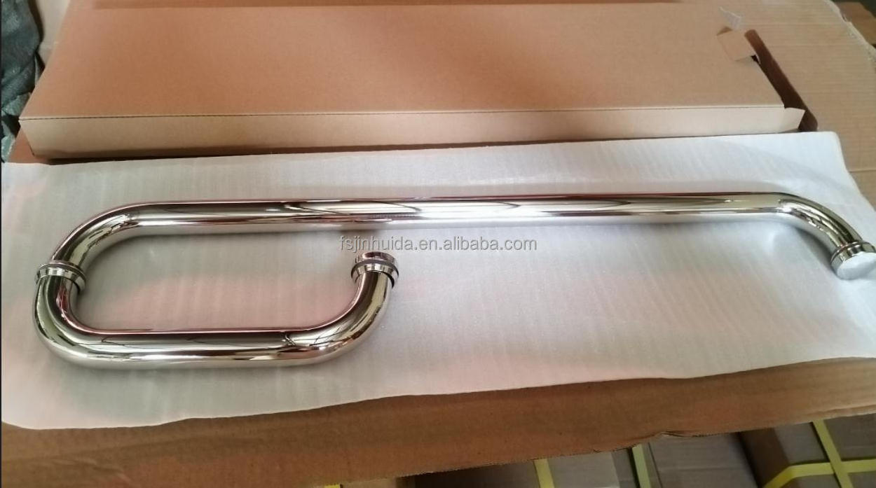 Factory supply shower room glass door back to back towel bar pull handle