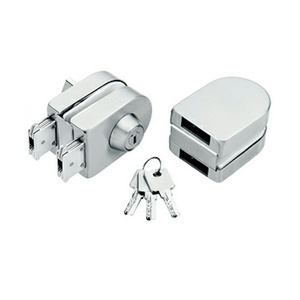 Wholesale stainless steel sliding glass door double side door cabinet glass door lock with keys