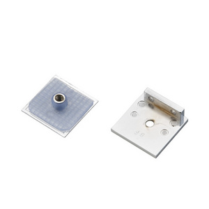 China zinc alloy 0 Degree double hole wall mounted shower door glass clamp square bevel bracket clip