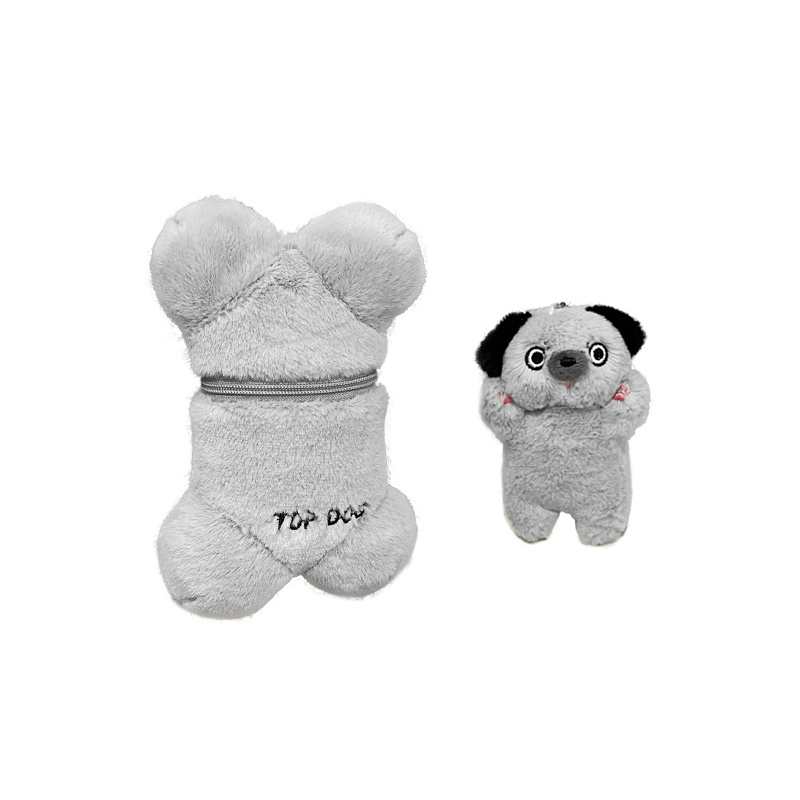 Cheap Custom Pendant Cute Baby Children Mini Coin Purse Stuffed Animal Plushie Dog Puppy Bone Keychain Plush Doll Toy