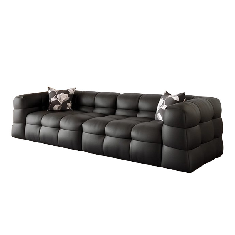 Modern New Design Marshmallow LeatherSofa 3 4 Seat Combination Sofa Living Room Marshmallow Sofa