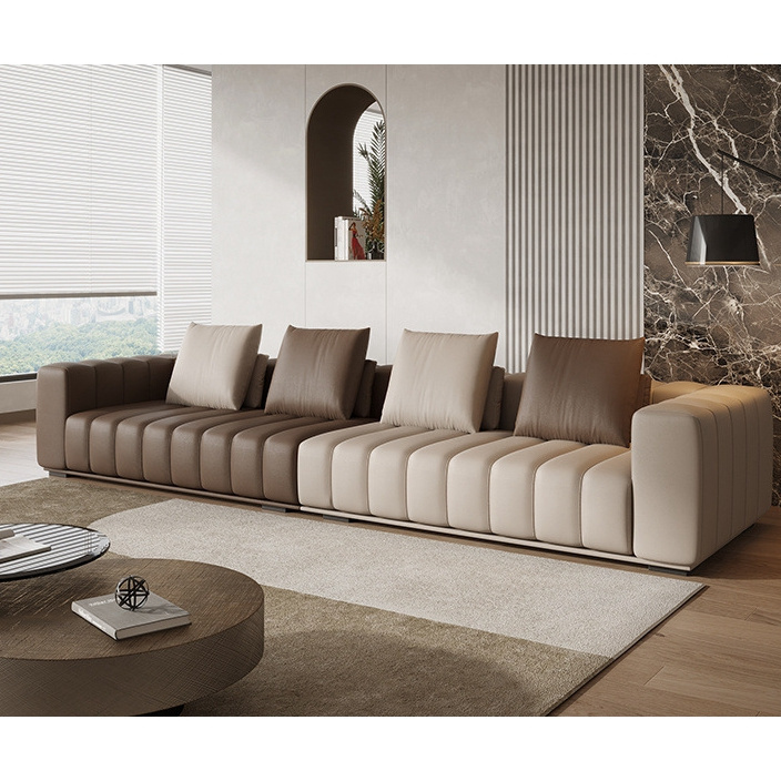 Light Luxury Sofa Piano Key Leather Sofa Living Room Corner Princess Modern Sofa