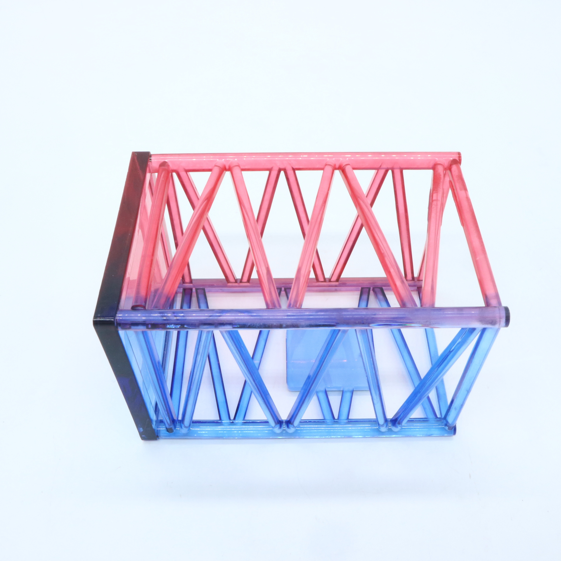 JSM R Colorful Acrylic Desktop Stationery Organizer Office Use Square Container Shape Storage box Z Pen Pencil Holder