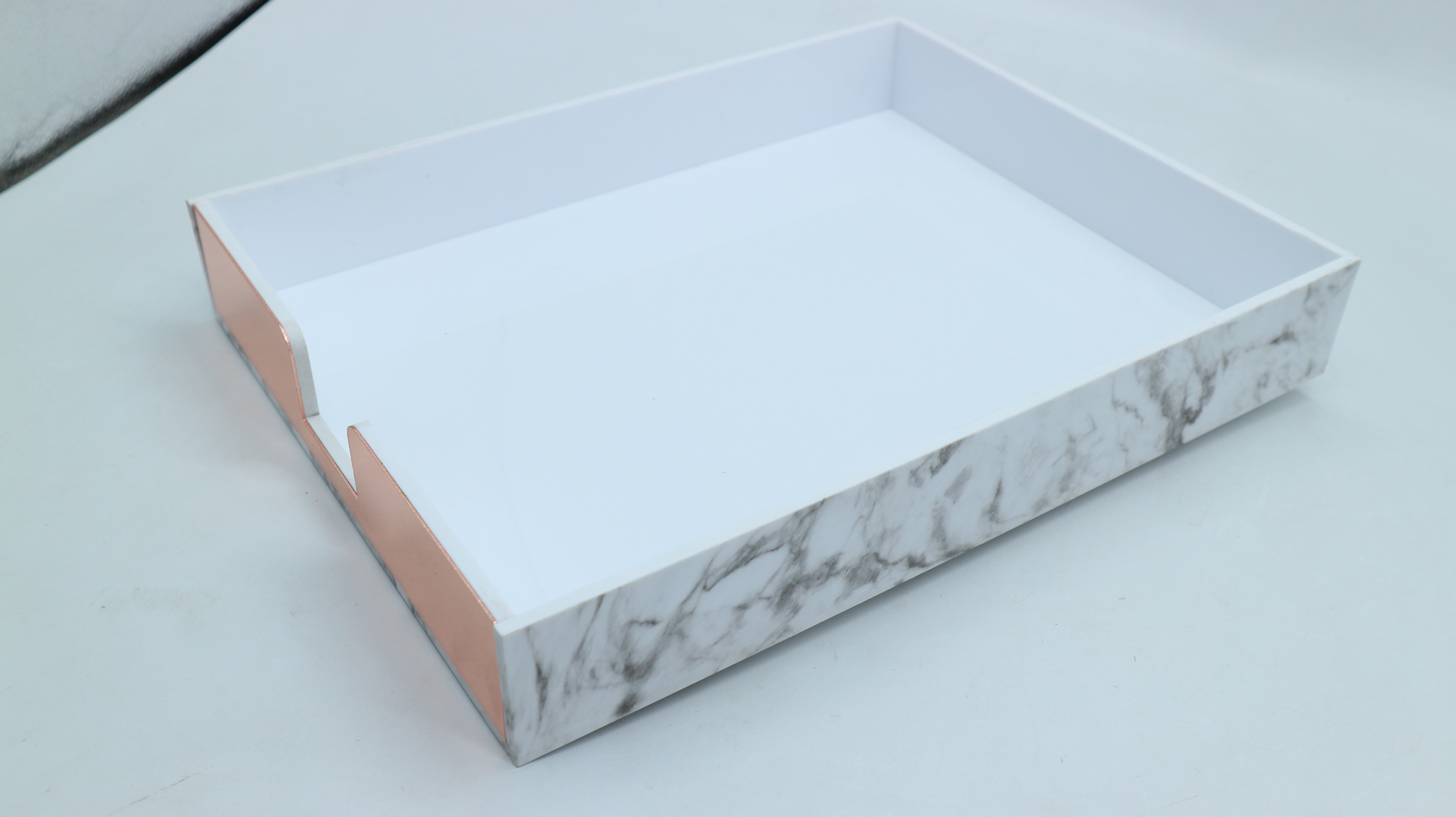 Hot Selling 1-Tier Acrylic Marble Art Desk Top A4 Document Organizer for Paper Collection and File Tray Stand