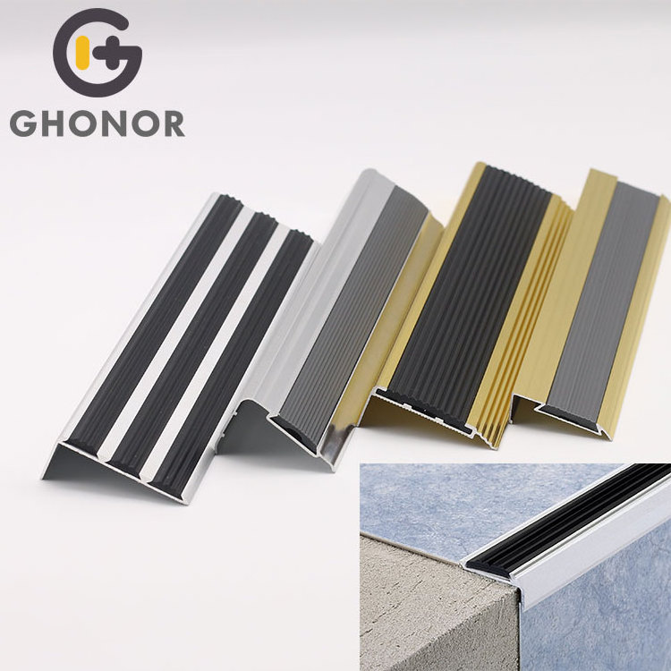 Rounded Bullnose Stairs Step Edge Protector Tile Edges Nosing Insert Non-Slip Rubber Strips Pvc Stair Nose Of Steps