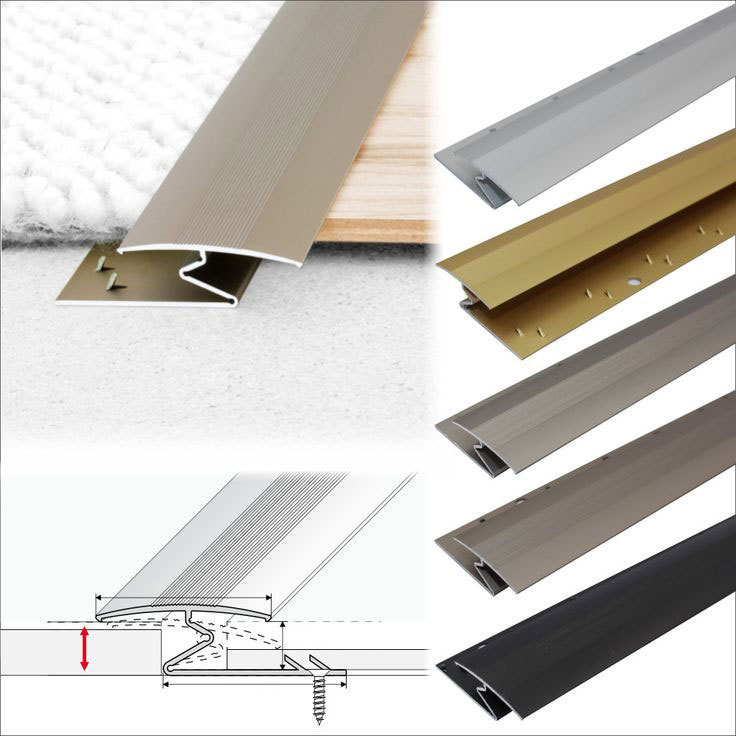 Europe Aluminum Z Bar Cover Tile Trim  Floor Covering Underlay for Villa Metal Door Threshold and Carpet Edge Transition Strip