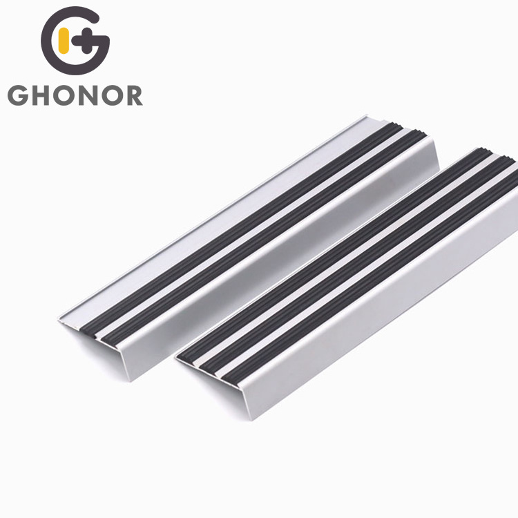 Metal Aluminium Profil Laminate Floor Edg Pvc Nonslip Marbl Tiles Step Edg Nose Stair Parts Treads Strip for Stairs