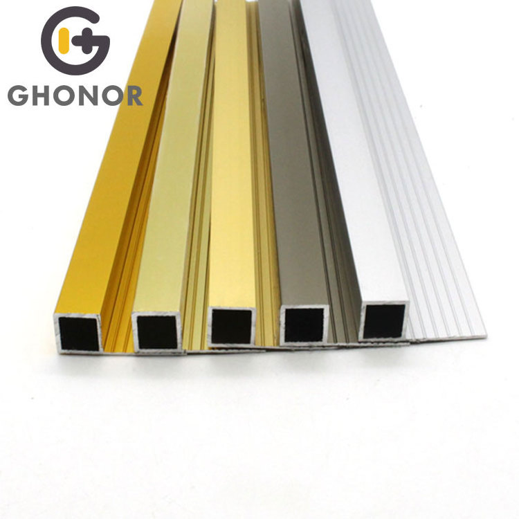 Metal Decorative 6063 Aluminium Extrusion D Angle Shape Square Moulding Profiles