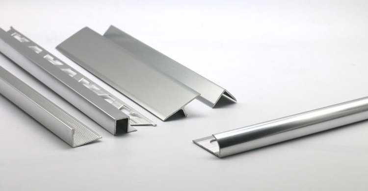 Different Shape Decorative Aluminum Alloy Anodized Silver Metal Marble Tile Edge Corner Trim Modern Style Metal