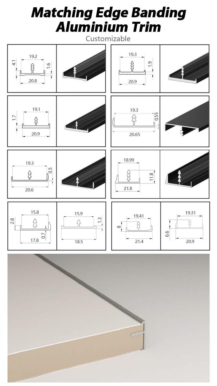 Ghonor Furniture Accessories Cabinet Wardrobe Drawer Profiles 1200mm Long Aluminum Profile Handle