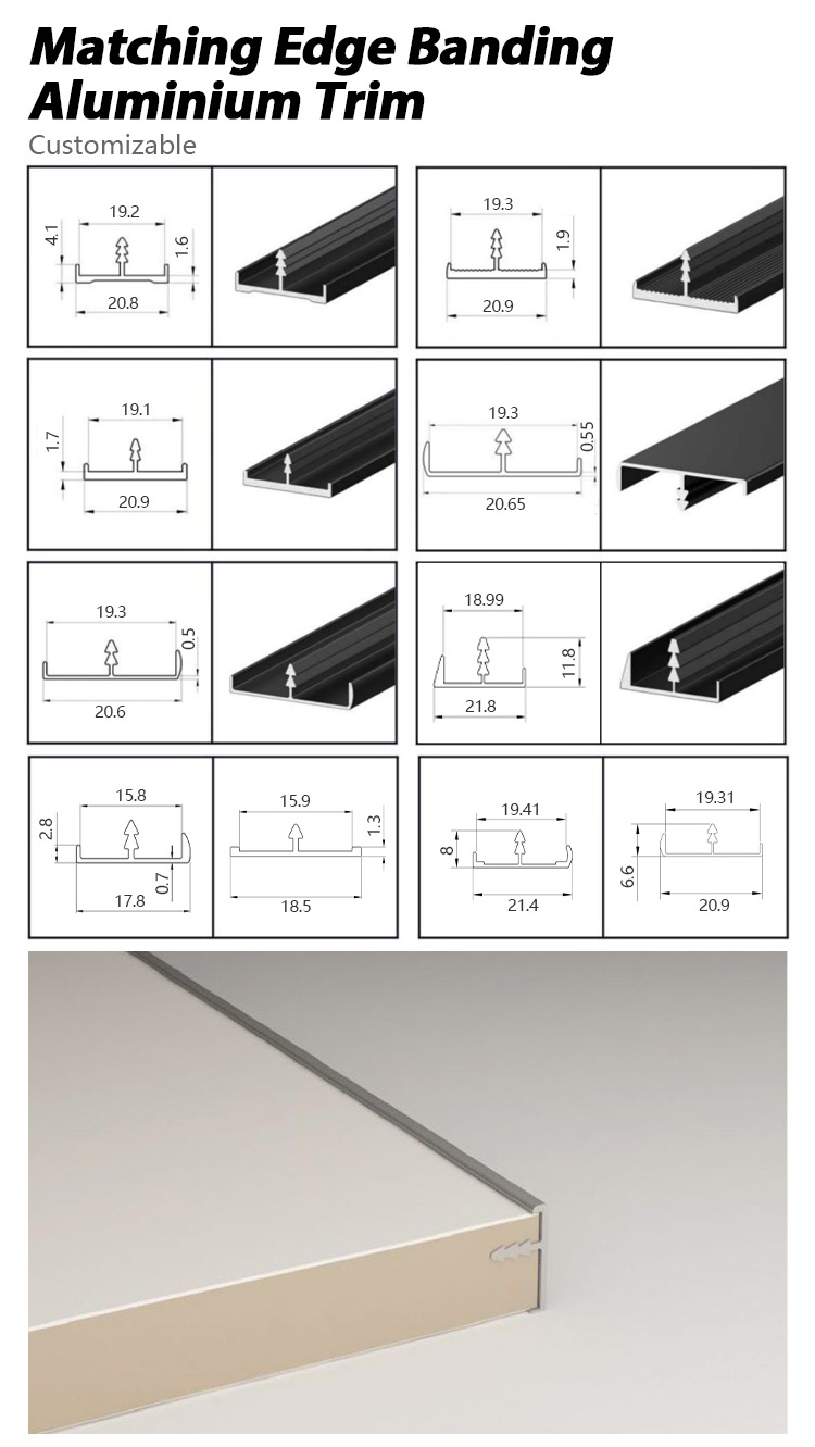 Black Aluminum Frame Handles for Doors Black Matte Cabinet Pulls Promotional OEM Good Low Price