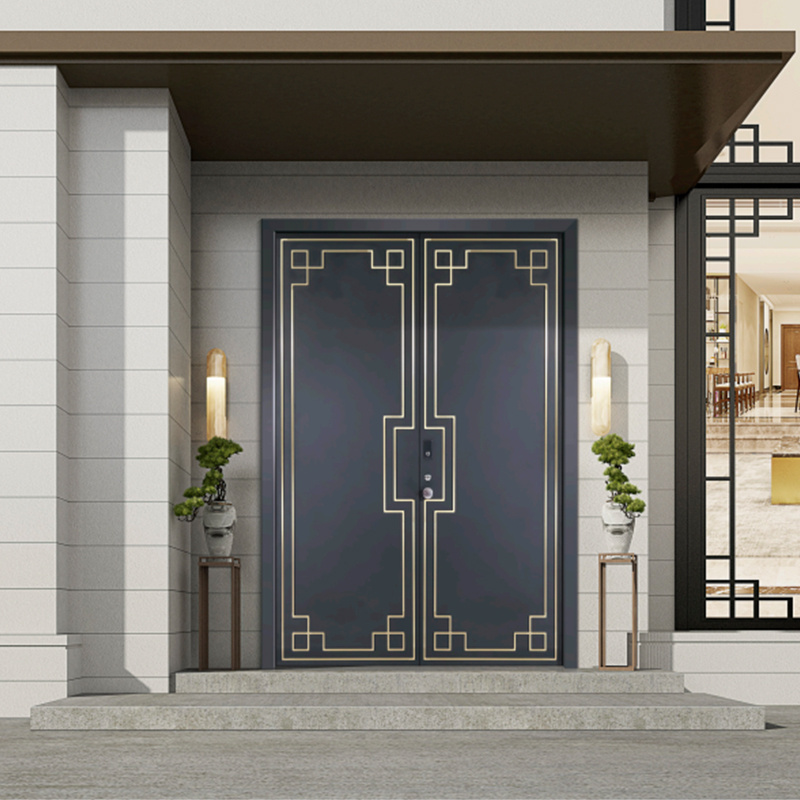 Jinting High Quality House Front Door Main Entrance Metal Door With Grill Designs