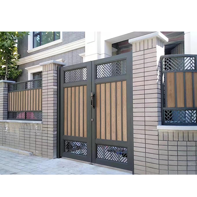 Art Powder Coating Black House Gate Design Nice Aluminum Driveway Swing Gate Pictures