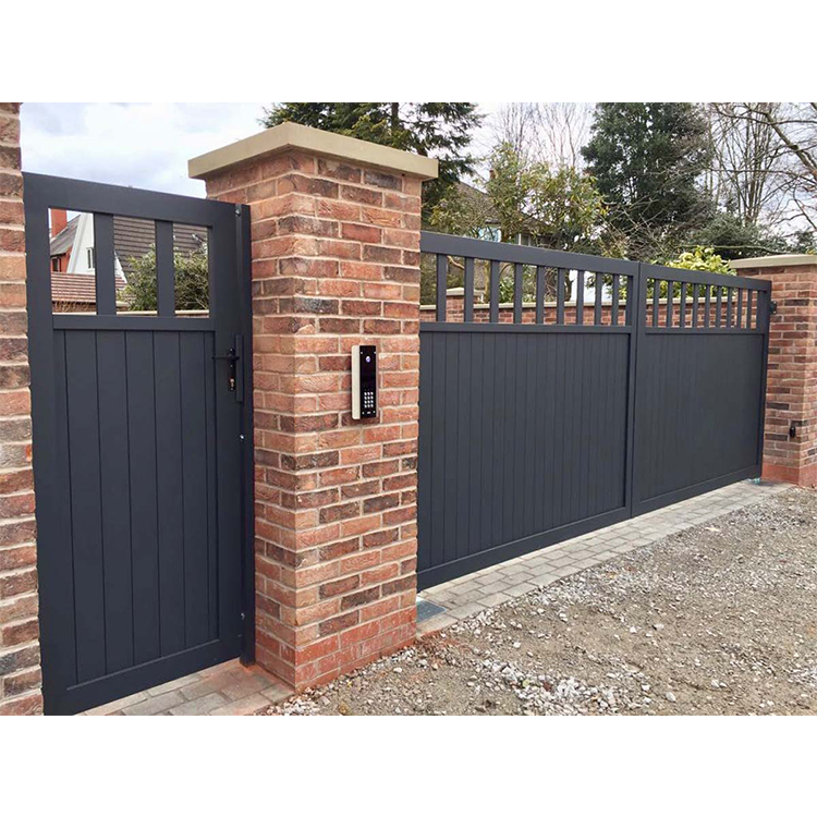 Art Powder Coating Black House Gate Design Nice Aluminum Driveway Swing Gate Pictures