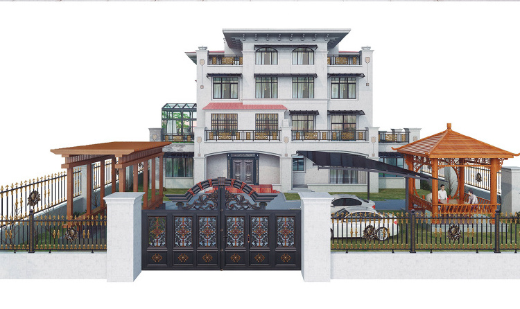 Jinting Modern Villa Main Gate Designs For Homes In Square Tubes Simple Metal Pipe Gate Designs