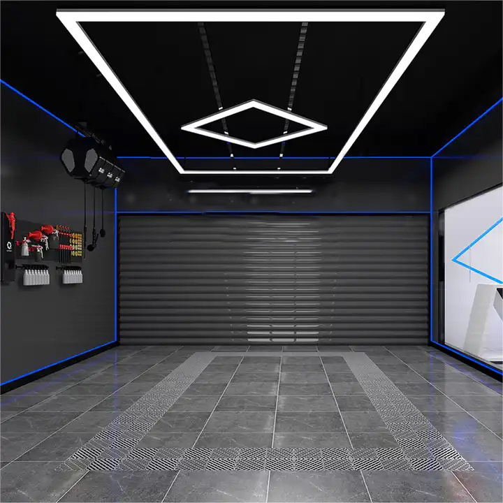 Led repair and beauty workstation lamp 4S shop exhibition hall ceiling lamp Car Wash Lighting Quadrilateral Hex Garage Lights