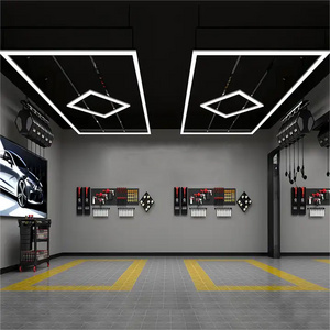 Led repair and beauty workstation lamp 4S shop exhibition hall ceiling lamp Car Wash Lighting Quadrilateral Hex Garage Lights