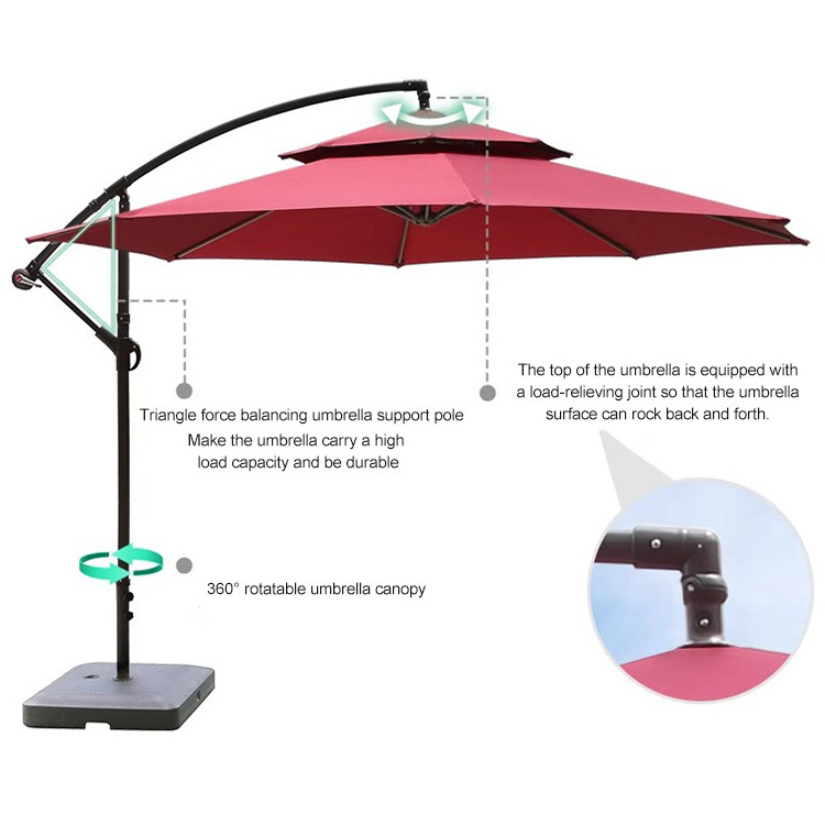 High Quality Umbrella Rustproof Aluminium Sun Garden Line Umbrella UV Protection Waterproof Parasols Umbrellas