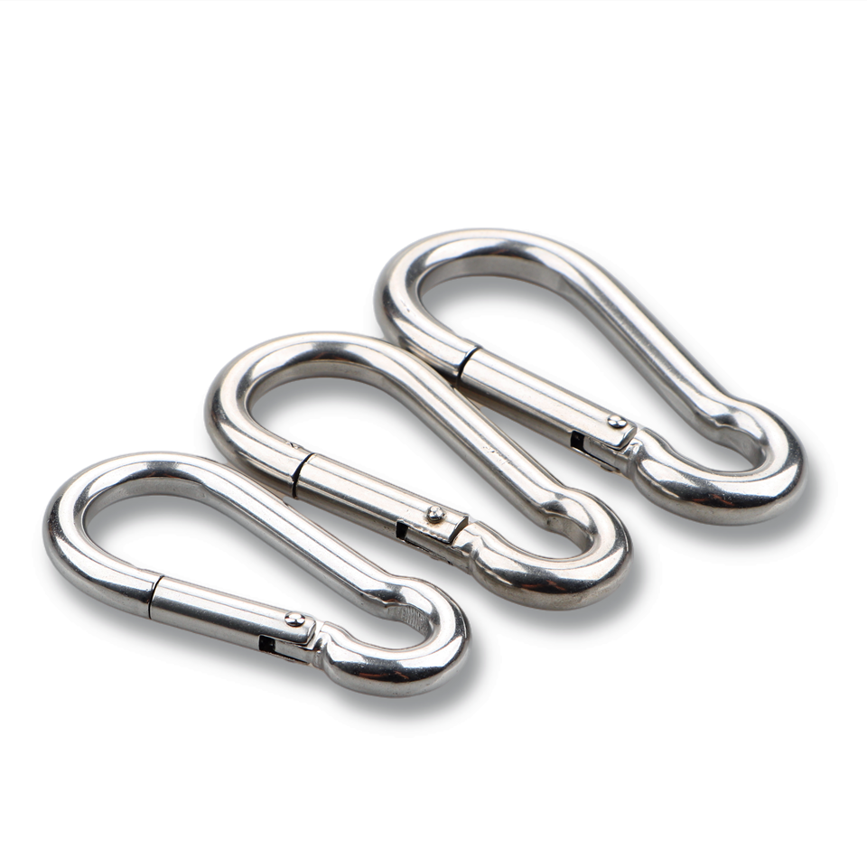 304 Marine Grade Stainless Steel Snap Hook With Screw Safety Lock Carabiner