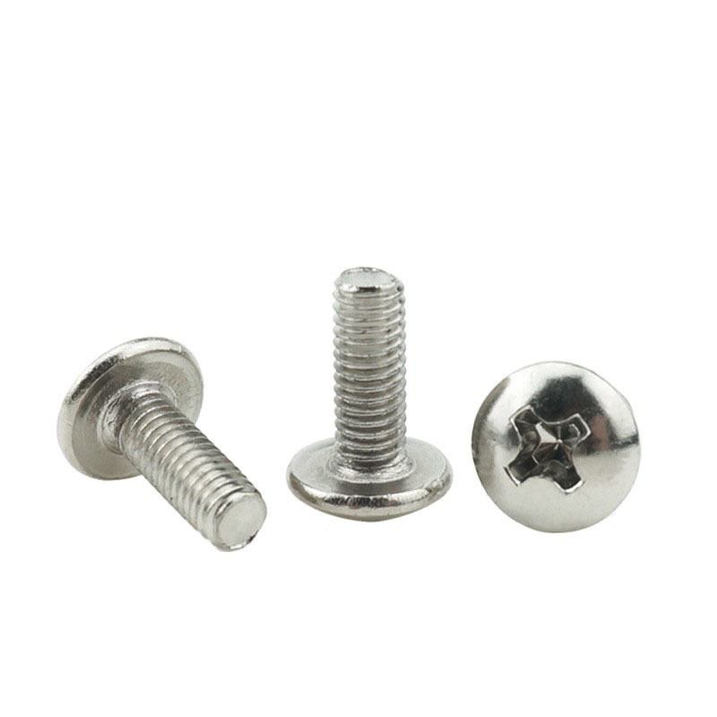 DBTJ 304 stainless steel large flat head  screw machine wire umbrella head mushroom head cross screw bolt M3/M4 machine bolt