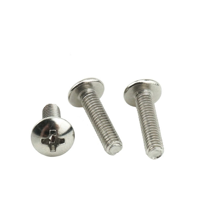 DBTJ 304 stainless steel large flat head  screw machine wire umbrella head mushroom head cross screw bolt M3/M4 machine bolt