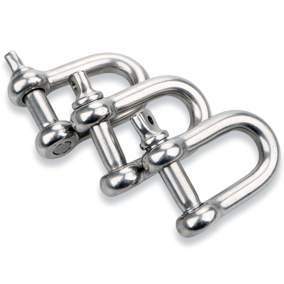 Shackle Wholesale Brass Silver Stainless Steel Polished European Standard Bow Type Shackle with Screw Collar Pin