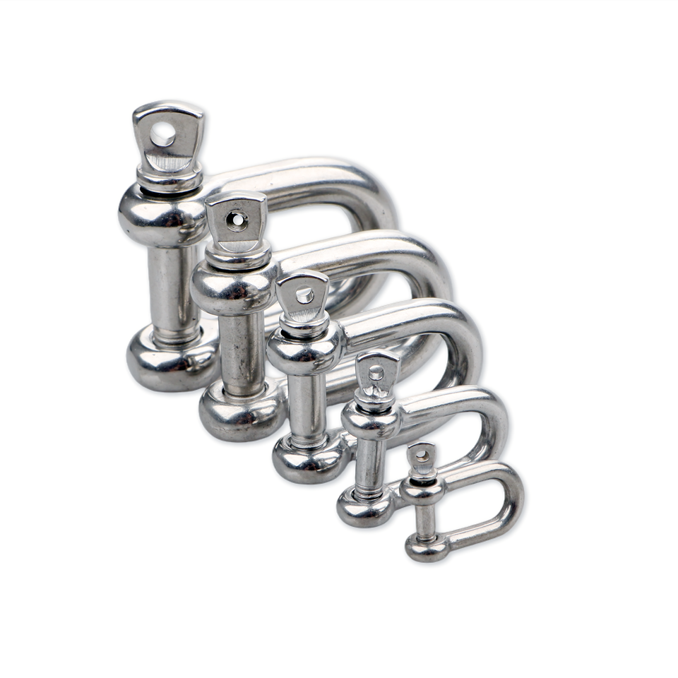 Shackle Wholesale Brass Silver Stainless Steel Polished European Standard Bow Type Shackle with Screw Collar Pin