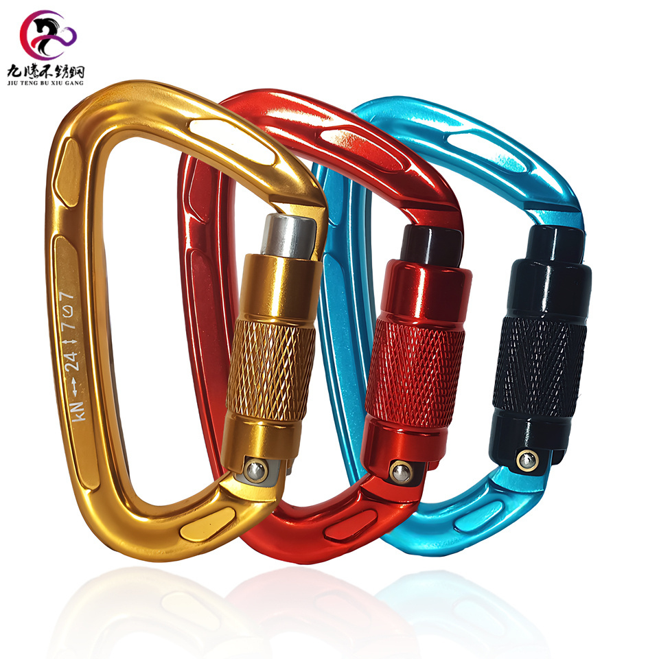 New Aviation Aluminium Carabiner quickdraws 24KN D-Shape Climbing Carabiner Autolocking