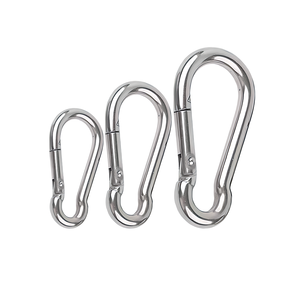 304 Marine Grade Stainless Steel Snap Hook With Screw Safety Lock Carabiner