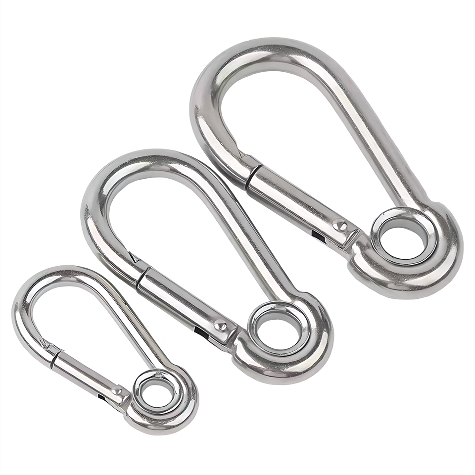 304 Marine Grade Stainless Steel Snap Hook With Screw Safety Lock Carabiner