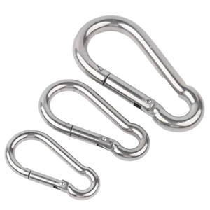 Wholesale 304 stainless steel carabiner clip outdoor spring buckle 316 carabiner hook