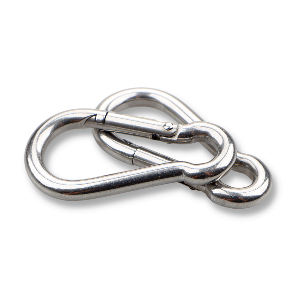 Wholesale 304 stainless steel carabiner clip outdoor spring buckle 316 carabiner hook