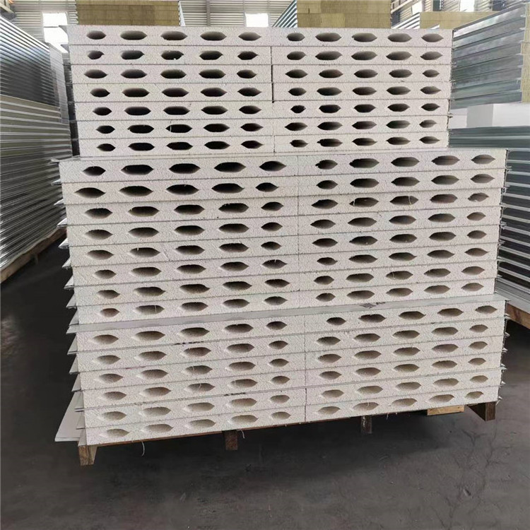 China Factory Price Fire Rated Fire Resistant Polyurethane Metal Siding Insulated Rock Wool Sandwich Wall Panel